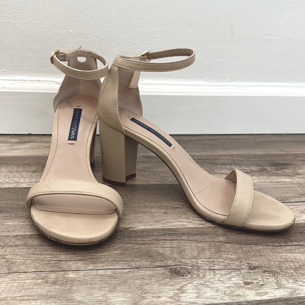 Stuart Weitzman Nearly Nude Leather Sandals